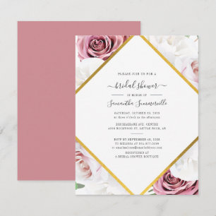 Invitation Fête de mariage botanique géométrique florale or r