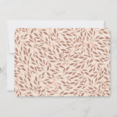 Invitation Fête de mariage botanique Glam feuilles rustiques  (Dos)