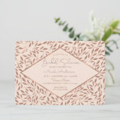 Invitation Fête de mariage Botanique Glam Rustique aux feuill (Debout devant)