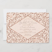 Invitation Fête de mariage Botanique Glam Rustique aux feuill (Devant)