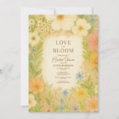 Invitation Fête de mariage botanique Love in Bloom avec code (Devant)
