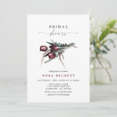 Invitation Fête de mariage Burgundy Flower Bunch (Debout devant)