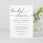 Invitation Fête de Mariage Calligraphie Noir et Blanc (Debout devant)