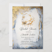 Invitation Fête de mariage Céleste Fleur Lune Or (Devant)