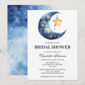 Invitation Fête de mariage Céleste Lune Étoile (Devant / Derrière)