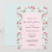 Invitation Fête de mariage Cerisier en fleurs Rose & Bleu  (Devant / Derrière)