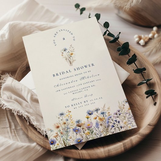 Invitation Fête de mariage champ de bleuet