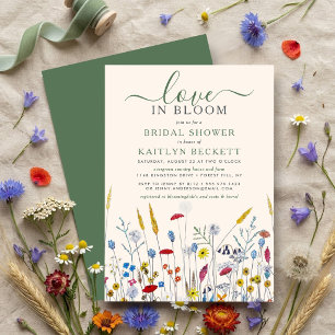 Invitation Fête de mariage champ de fleurs sauvages Amour en