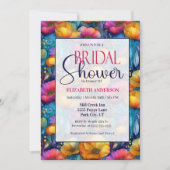 Invitation Fête de mariage champêtre avec des fleurs de pavot (Devant)