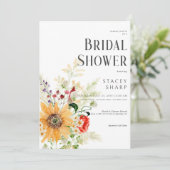 Invitation Fête de mariage champêtre avec des fleurs sauvages (Debout devant)