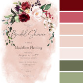 Invitation Fête de mariage champêtre avec des roses bourguign