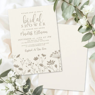 Invitation Fête de mariage champêtre beige ivoire