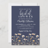 Invitation Fête de mariage champêtre bleu marine (Devant)