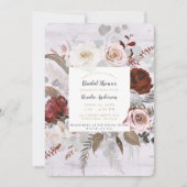 Invitation Fête de mariage champêtre Bois Fleurs Floraisons R (Devant)