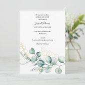 Invitation Fête de mariage champêtre botanique Eucalyptus Boh (Debout devant)