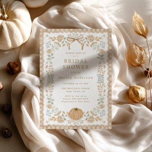Invitation Fête de mariage champêtre citrouille Cottage d'Aut