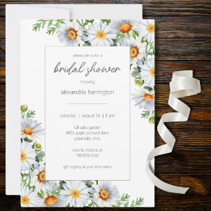 Invitation Fête de mariage champêtre Country Daisies