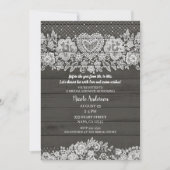 Invitation Fête de mariage champêtre en bois rustique et dent (Devant)