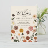 Invitation Fête de mariage champêtre en terre cuite automnale (Debout devant)