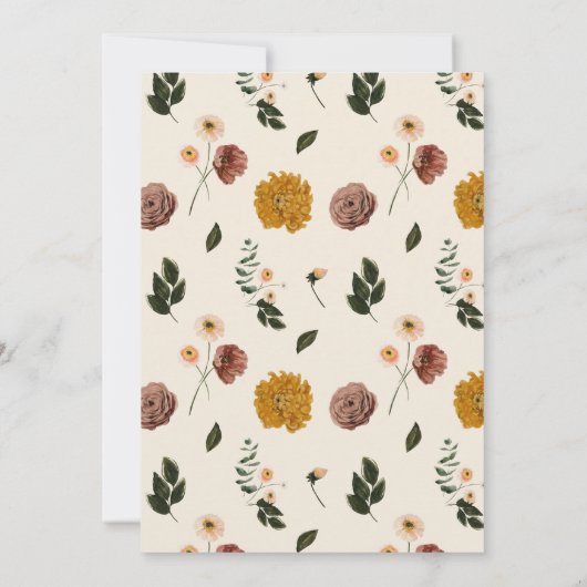 Invitation Fête de mariage champêtre en terre cuite automnale (Dos)