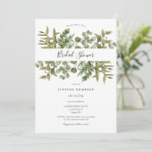 Invitation Fête de mariage champêtre Eucalyptus (Debout devant)