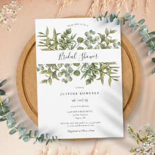 Invitation Fête de mariage champêtre Eucalyptus