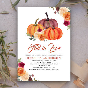 Invitation Fête de mariage champêtre Fleurs orange brûlée Cit