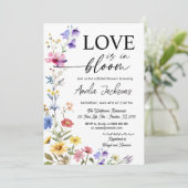 Invitation Fête de mariage champêtre fleurs sauvages floraiso (Debout devant)