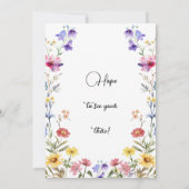 Invitation Fête de mariage champêtre fleurs sauvages floraiso (Dos)