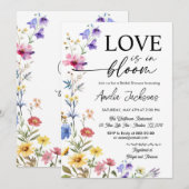 Invitation Fête de mariage champêtre fleurs sauvages floraiso (Devant / Derrière)