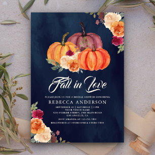 Invitation Fête de mariage champêtre orange brûlé et marine