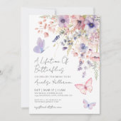 Invitation Fête de mariage champêtre papillon (Devant)