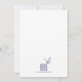 Invitation Fête de mariage champêtre papillon (Dos)