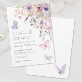 Invitation Fête de mariage champêtre papillon