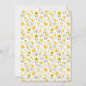 Invitation Fête de Mariage Champêtre Simple Fleur Jaune (Dos)