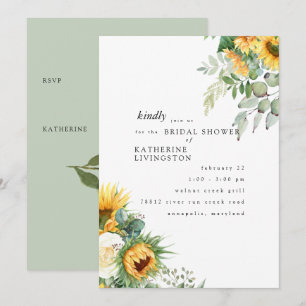 Invitation Fête de mariage champêtre tournesols en fleurs men