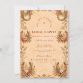 Invitation Fête de mariage champêtre western floral (Devant)