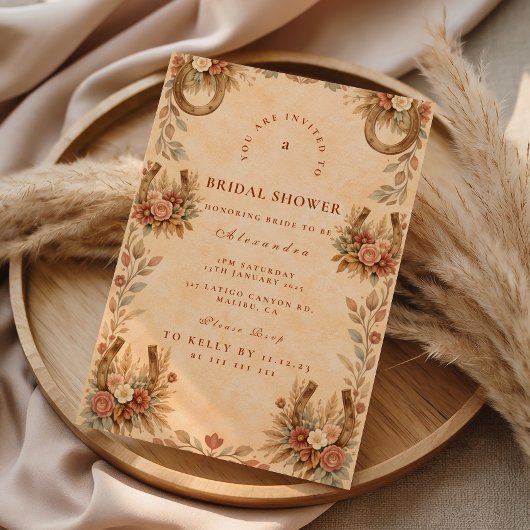 Invitation Fête de mariage champêtre western floral