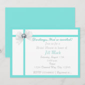 Invitation Fête de mariage chic avec paillettes et rubans mod (Devant / Derrière)