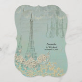 Invitation Fête de mariage chic couples rétro glamour Paris P (Devant / Derrière)