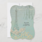 Invitation Fête de mariage chic couples rétro glamour Paris P (Devant)