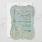 Invitation Fête de mariage chic couples rétro glamour Paris P (Dos)