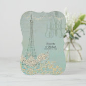 Invitation Fête de mariage chic couples rétro glamour Paris P (Debout devant)