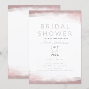 Invitation Fête de mariage chic moderne aquarelle rose-rougis