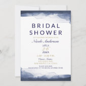 Invitation Fête de mariage chic moderne bleu de nuit à l'aqua (Devant)