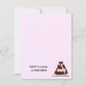 Invitation Fête de mariage chocolat et rose (Dos)
