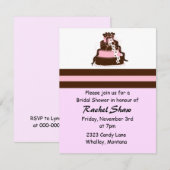 Invitation Fête de mariage chocolat et rose (Devant / Derrière)