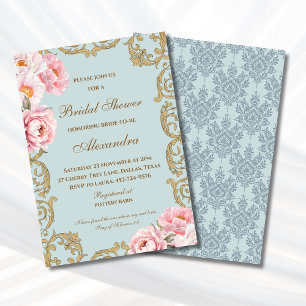 Invitation Fête de mariage chrétien vintage aux pivoines flor
