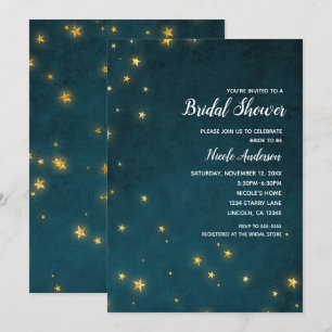 Invitation Fête de Mariage Ciel Céleste Étoiles Scintillantes