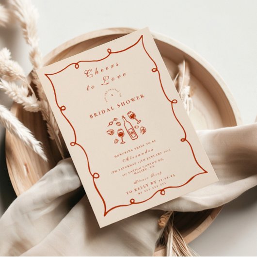Invitation Fête de Mariage Citron Vin Rosé